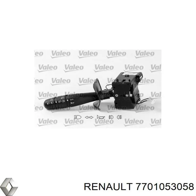Compre 7701053058 Renault (RVI) Comutador esquerdo instalado na coluna da direção