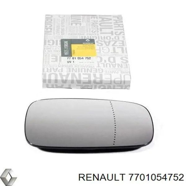 Compre 7701054752 Renault (RVI) Elemento espelhado do espelho de retrovisão esquerdo