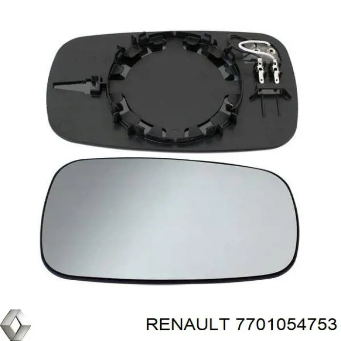 7701054753 Renault (RVI) Elemento espelhado do espelho de retrovisão direito