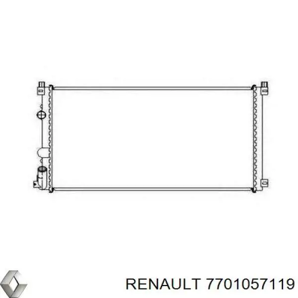 7701057119 Renault (RVI) Radiador de esfriamento de motor