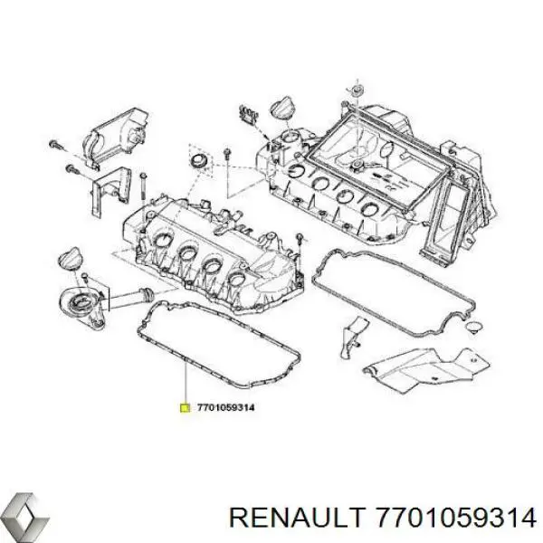 7701059314 Renault (RVI) Vedante de tampa de válvulas de motor