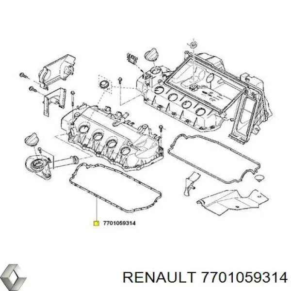 Vedante de tampa de válvulas de motor Renault (RVI) 7701059314 preço, a partir de 8,41 USD