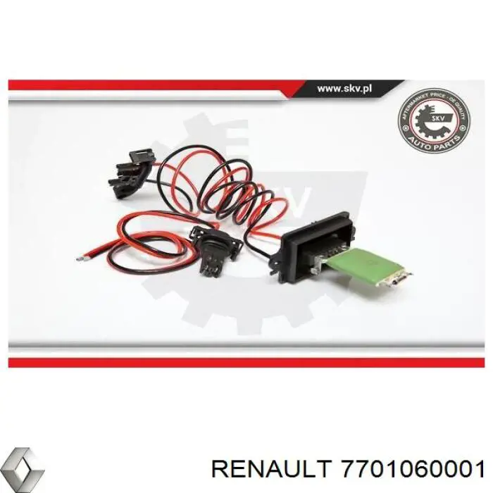 Resistor (resistência) de ventilador de forno (de aquecedor de salão) Renault (RVI) 7701060001 preço, a partir de 9,01 USD