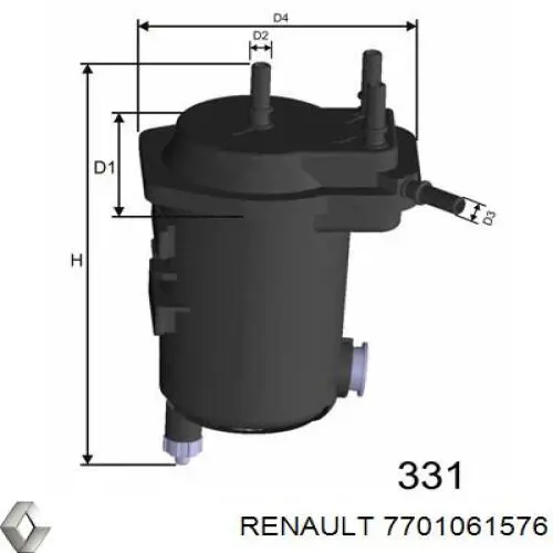 Filtro de combustível Renault (RVI) 7701061576 preço, a partir de 19,40 USD
