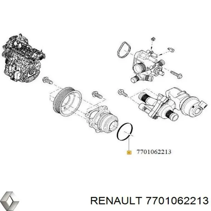 7701062213 Renault (RVI) Vedante de bomba de água