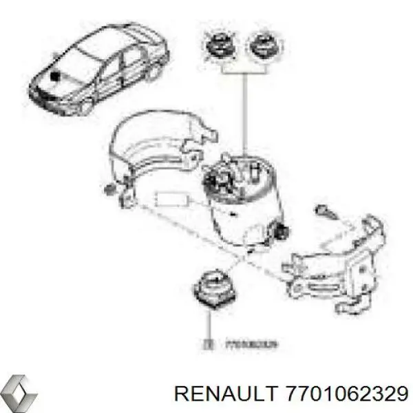 7701062329 Renault (RVI) Sensor do nível da água de filtro de combustível