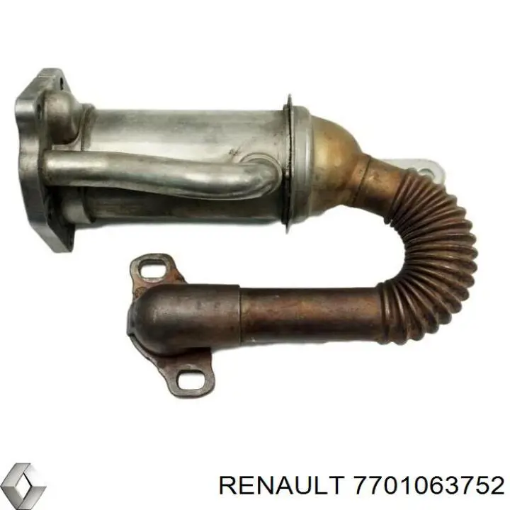 7701063752 Renault (RVI) Radiador do sistema EGR de recirculação dos gases de escape