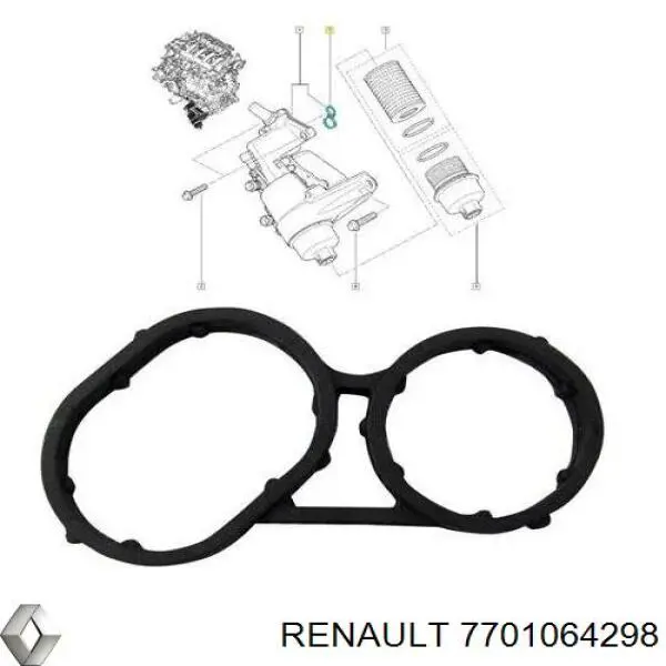 Vedante de adaptador do filtro de óleo Renault (RVI) 7701064298 preço, a partir de 16,94 USD