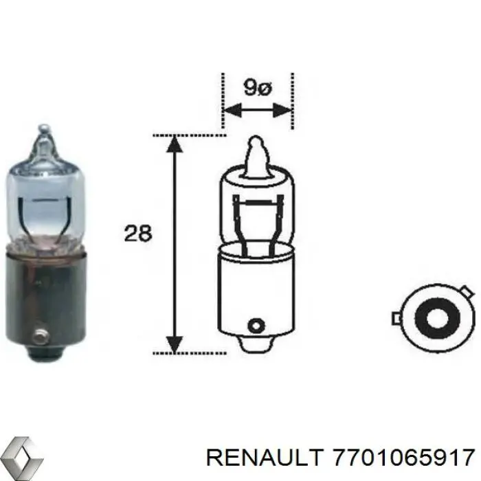7701065917 Renault (RVI) Lâmpada das luzes de posição dianteiras
