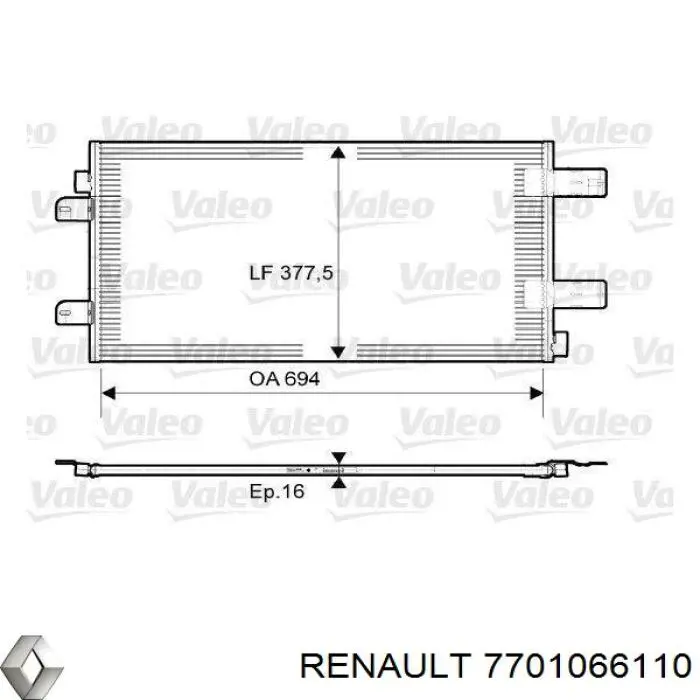 7701066110 Renault (RVI) Radiador de aparelho de ar condicionado