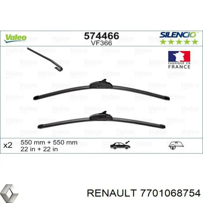 Compre 7701068754 Renault (RVI) Limpa-pára-brisas do pára-brisas de condutor