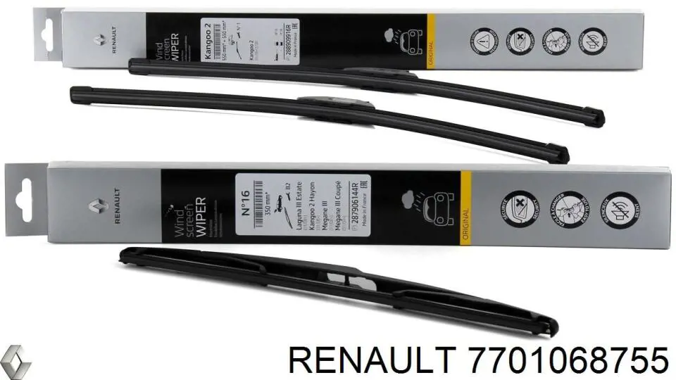 Limpa-pára-brisas do pára-brisas, kit de 2 un. Renault (RVI) 7701068755 preço, a partir de 26,50 USD