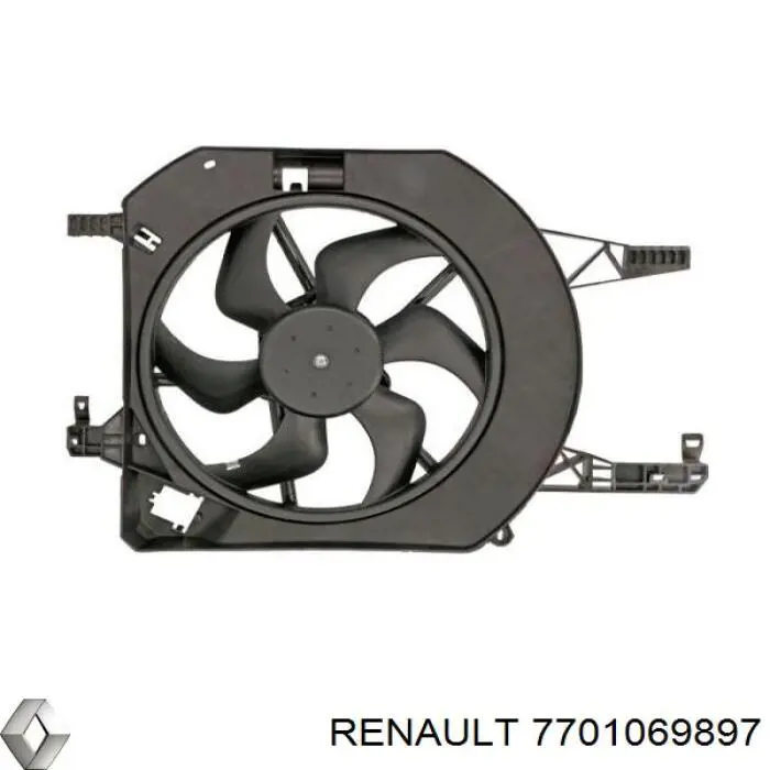 7701069897 Renault (RVI) Ventilador elétrico de esfriamento montado (motor + roda de aletas)