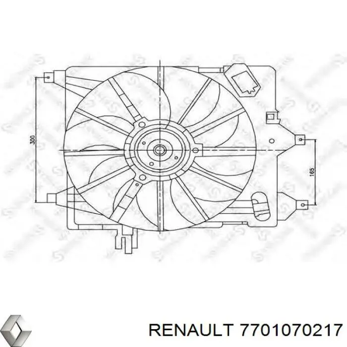 Ventilador elétrico de esfriamento montado (motor + roda de aletas) Renault (RVI) 7701070217 preço, a partir de 66,40 USD