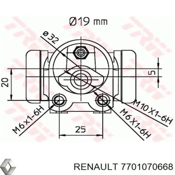 Cilindro traseiro do freio de rodas de trabalho Renault (RVI) 7701070668 preço, a partir de 13,47 USD