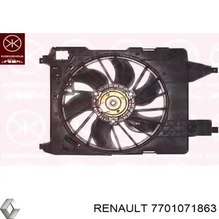 Ventilador elétrico de esfriamento montado (motor + roda de aletas) Renault (RVI) 7701071863 preço, a partir de 80,02 USD