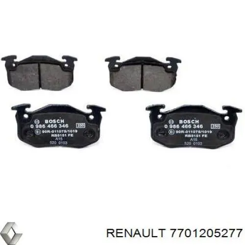 Compre 7701205277 Renault (RVI) Sapatas do freio dianteiras de disco