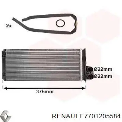 Compre 7701205584 Renault (RVI) Radiador de forno (de aquecedor)