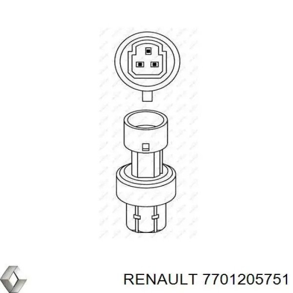Compre 7701205751 Renault (RVI) Sensor de pressão absoluta de aparelho de ar condicionado