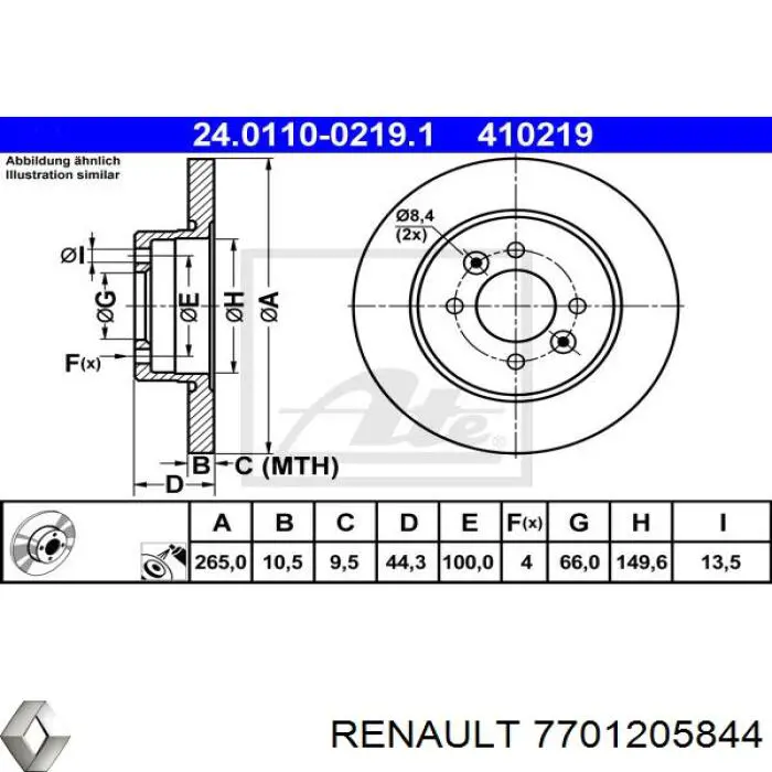 Disco do freio traseiro Renault (RVI) 7701205844 preço, a partir de 35,85 USD