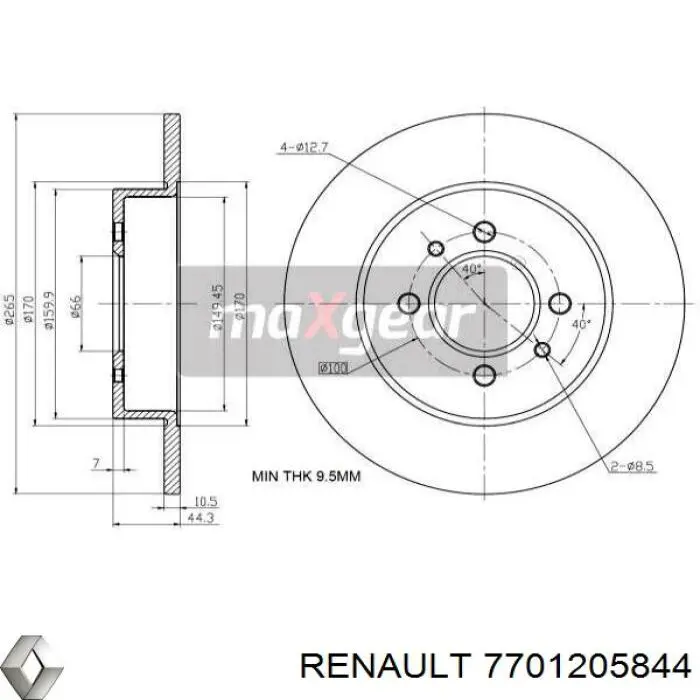 Disco do freio traseiro Renault (RVI) 7701205844 preço, a partir de 36,71 USD