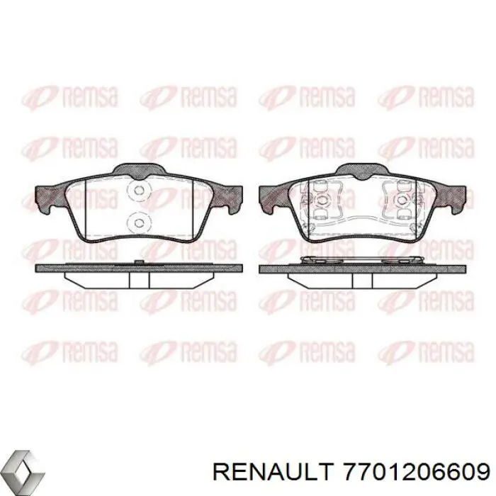 Compre 7701206609 Renault (RVI) Sapatas do freio traseiras de disco