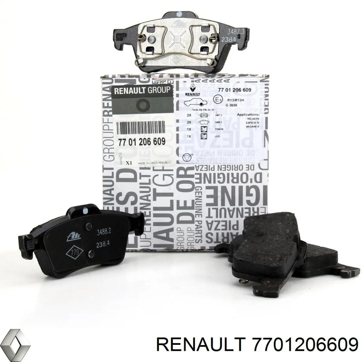 7701206609 Renault (RVI) Sapatas do freio traseiras de disco