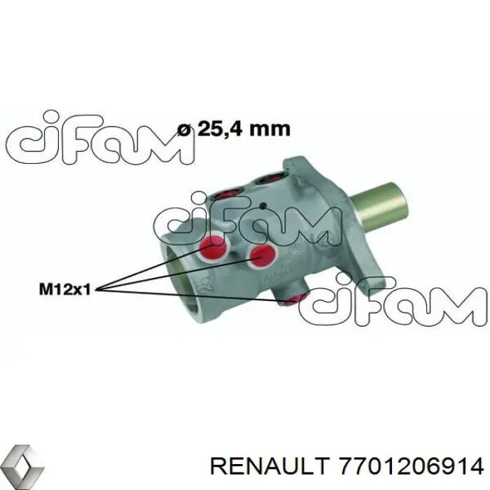 7701206914 Renault (RVI) Cilindro mestre do freio