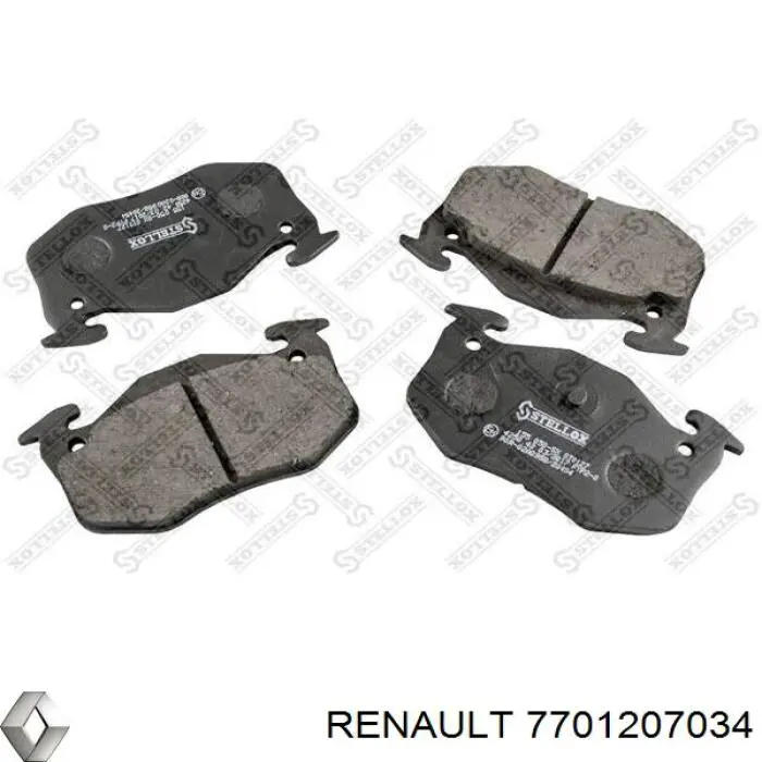 Compre 7701207034 Renault (RVI) Sapatas do freio traseiras de disco