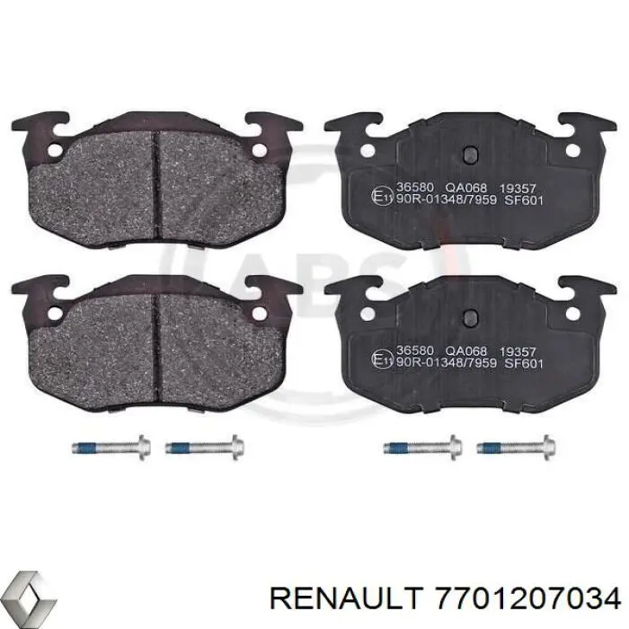 Sapatas do freio traseiras de disco Renault (RVI) 7701207034 preço, a partir de 18,85 USD