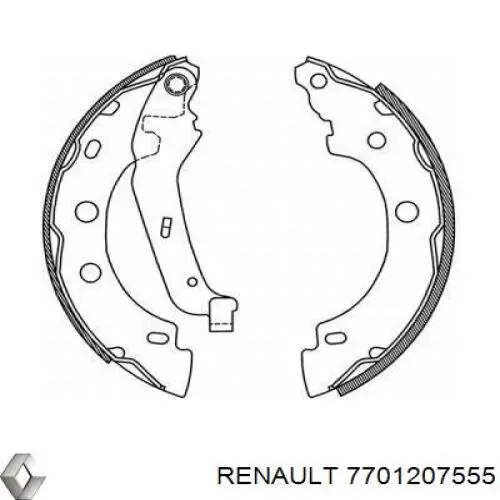 7701207555 Renault (RVI) Sapatas do freio traseiras de tambor