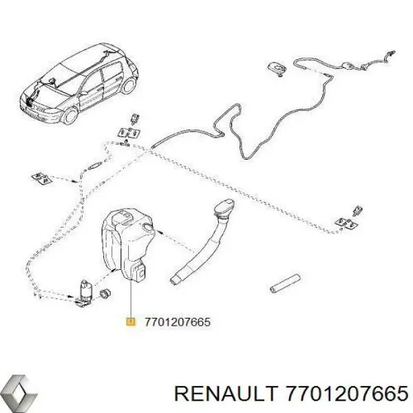 Tanque de fluido para lavador de vidro 8200104706 Peugeot/Citroen