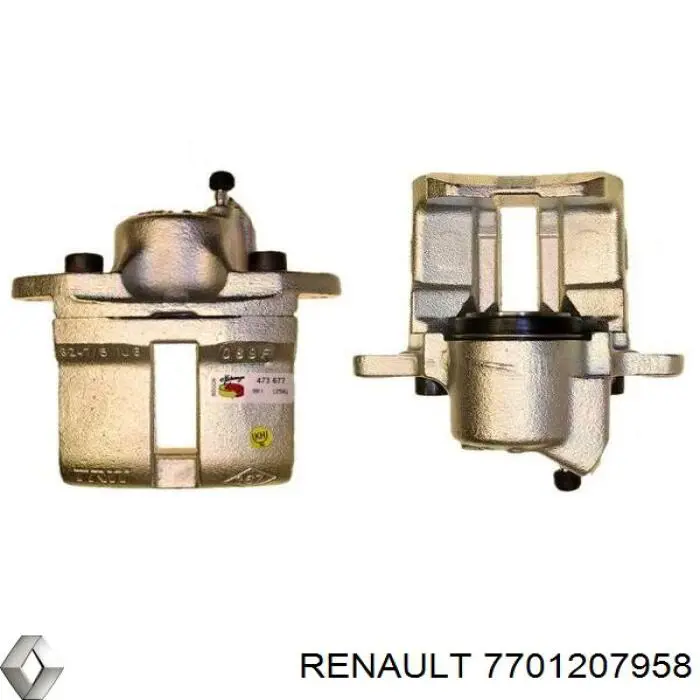 7701207958 Renault (RVI) Suporte do freio dianteiro esquerdo