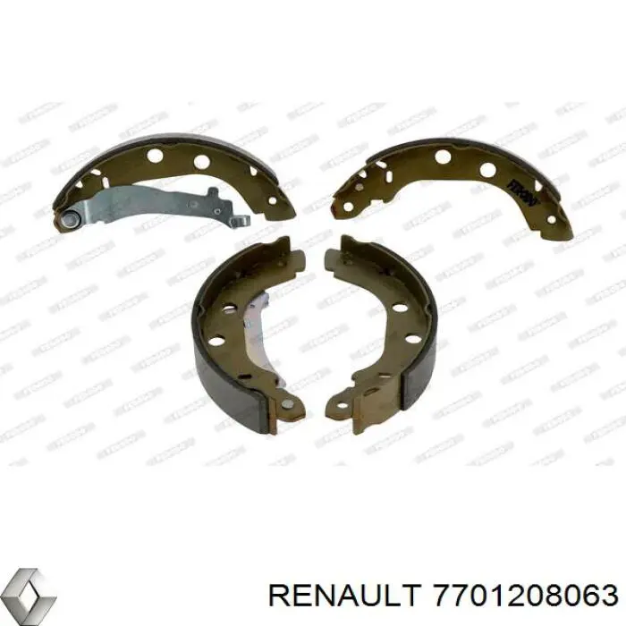 Compre 7701208063 Renault (RVI) Sapatas do freio traseiras de tambor