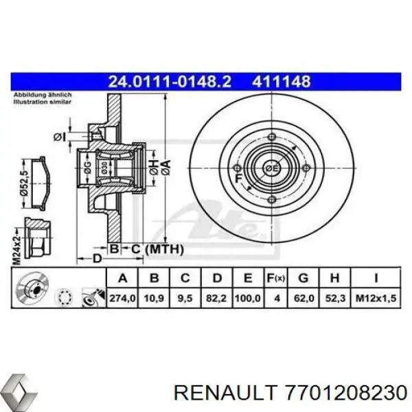 Disco do freio traseiro Renault (RVI) 7701208230 preço, a partir de 88,53 USD