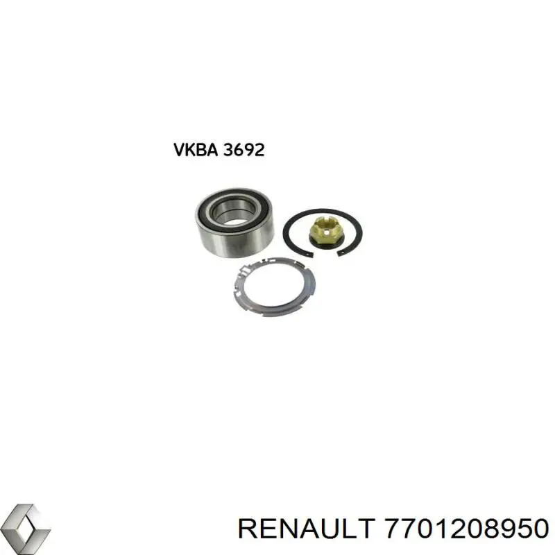 Compre 7701208950 Renault (RVI) Rolamento de cubo dianteiro