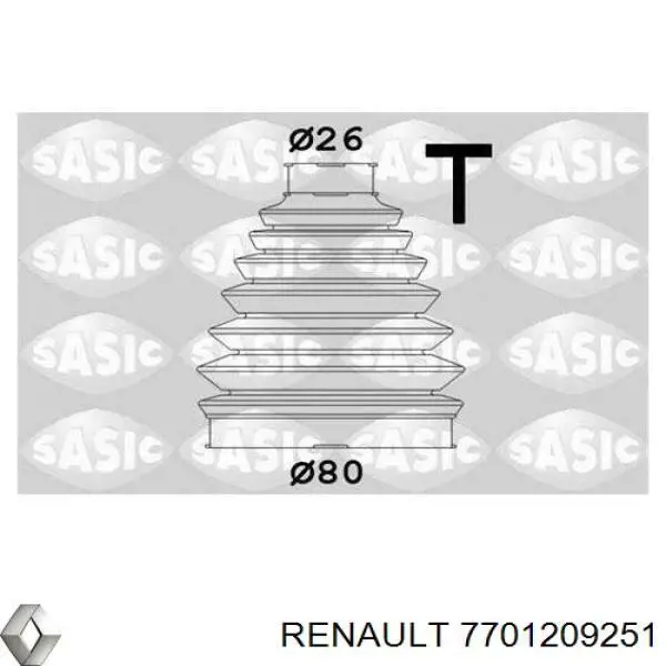 7701209251 Renault (RVI) Bota de proteção externa de junta homocinética do semieixo dianteiro