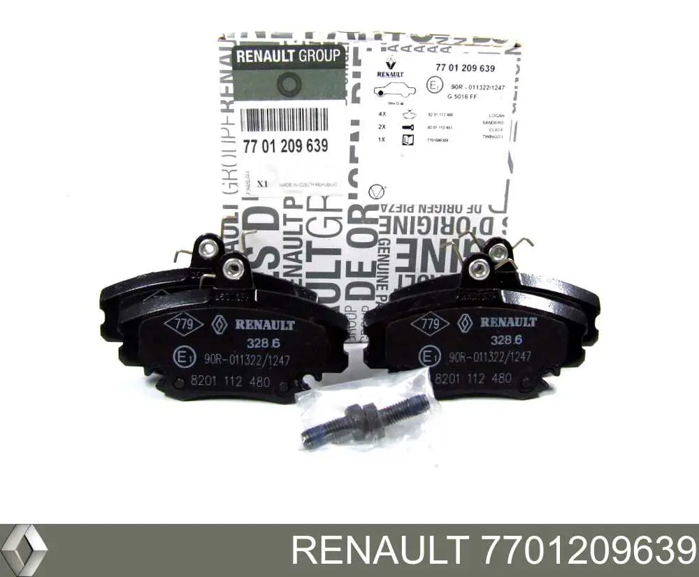 7701209639 Renault (RVI) Sapatas do freio dianteiras de disco