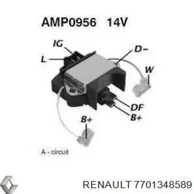 7701348589 Renault (RVI) Relê-regulador do gerador (relê de carregamento)