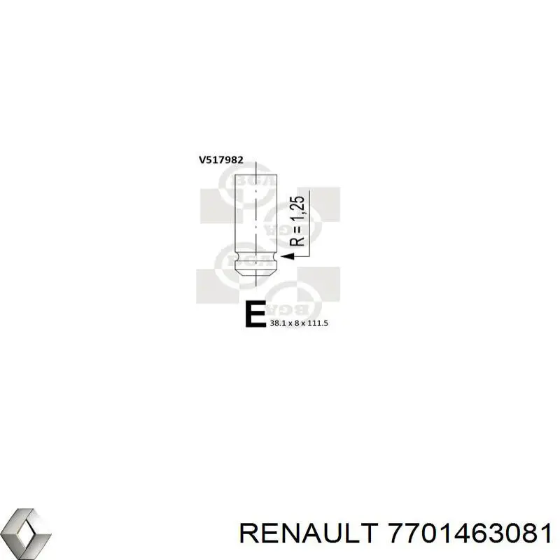 Compre 7701463081 Renault (RVI) Válvula de admissão