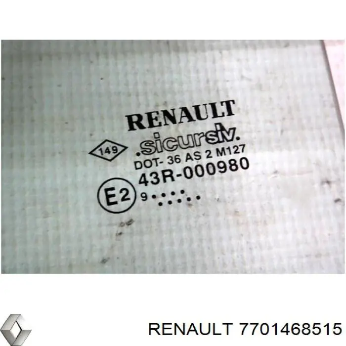 Vidro da porta traseira esquerda Renault (RVI) 7701468515 preço, a partir de  