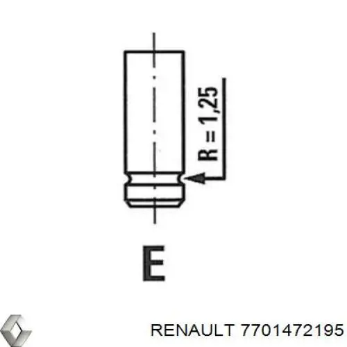 7701472195 Renault (RVI) Válvula de admissão