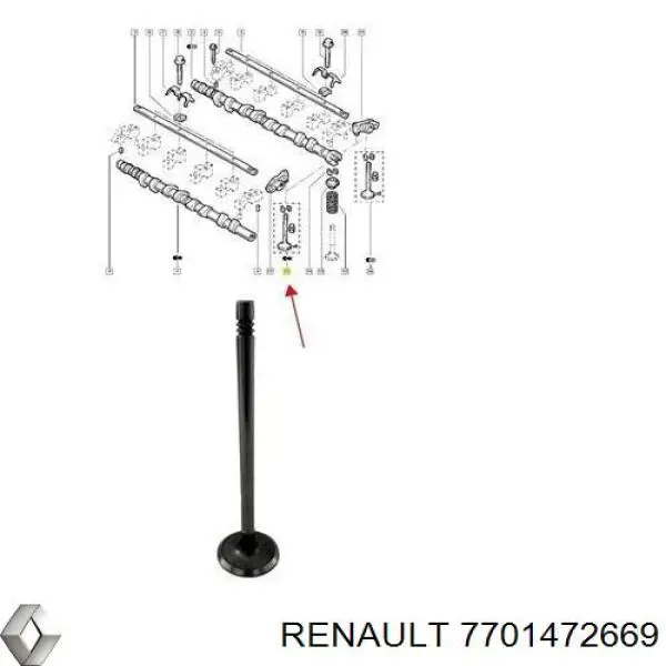 7701472669 Renault (RVI) Válvula de admissão