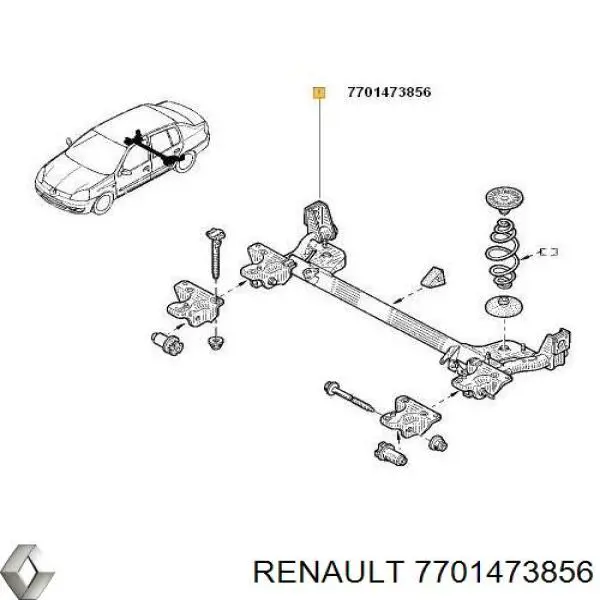 7701473856 Renault (RVI) Viga de suspensão traseira (plataforma veicular)