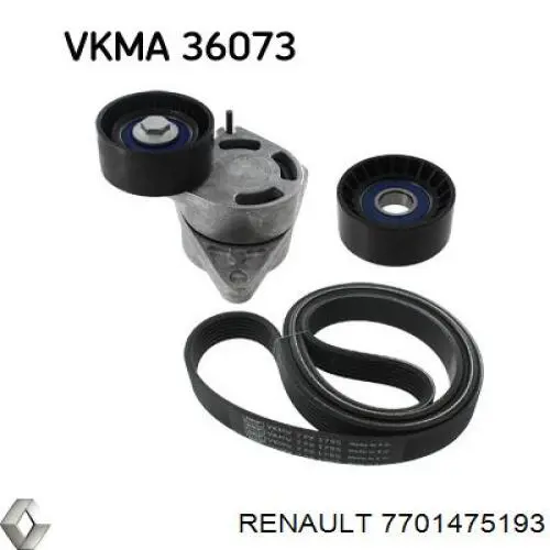 Compre 7701475193 Renault (RVI) Correia dos conjuntos de transmissão, kit