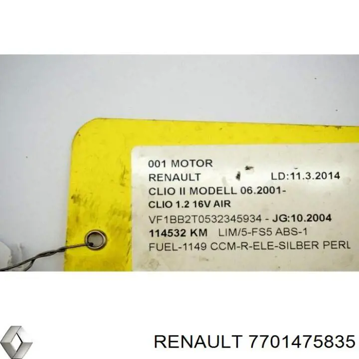 Motor montado Renault (RVI) 7701475835 preço, a partir de 857,88 USD