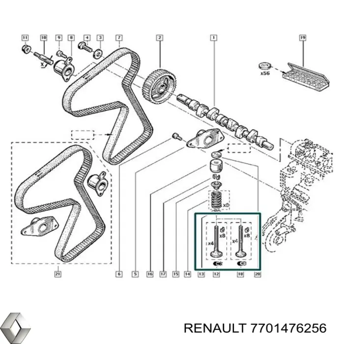 7701476256 Renault (RVI) Válvula de escape