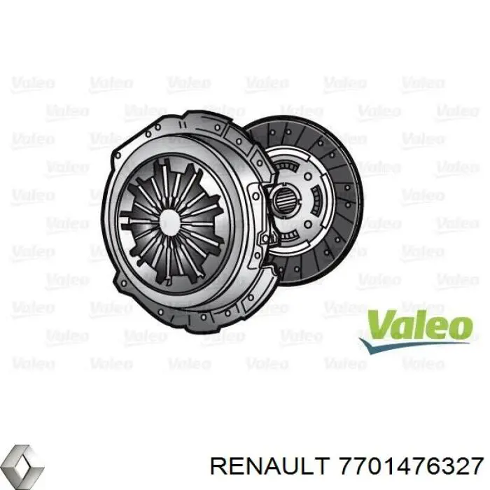Compre 7701476327 Renault (RVI) Kit de embraiagem (3 peças)