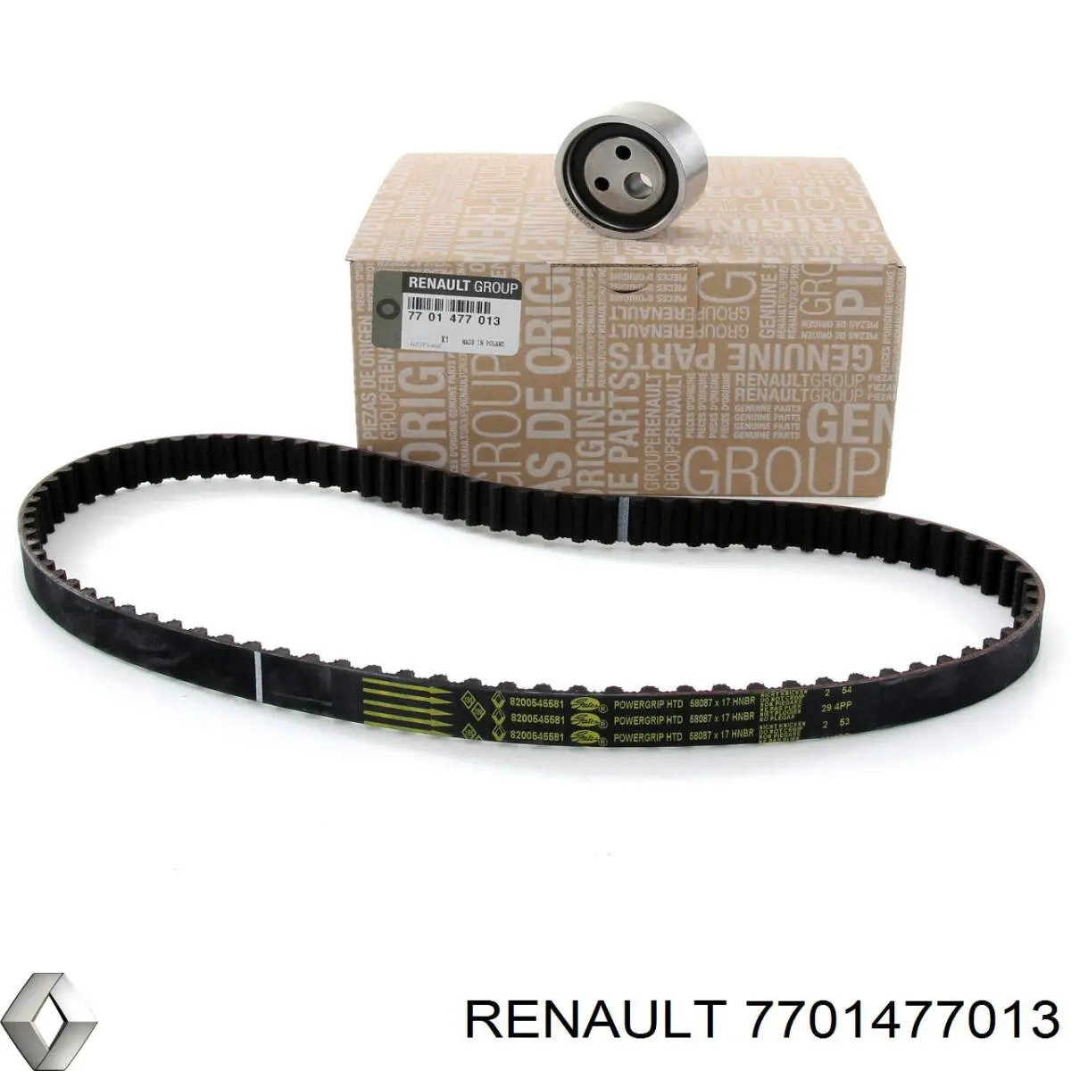 7701477013 Renault (RVI) Correia do mecanismo de distribuição de gás, kit