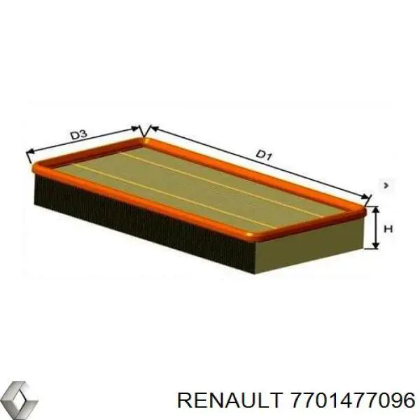 Filtro de ar Renault (RVI) 7701477096 preço, a partir de 9,40 USD
